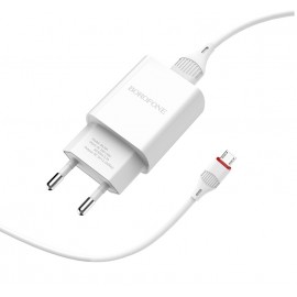 Зарядное сетевое сзу USB Borofone BA20A + micro бел