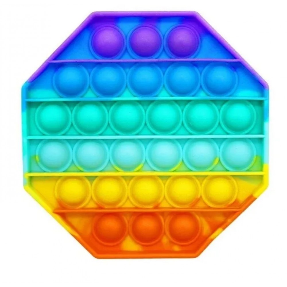 Антистресс пупырка Pop-It 8-угольник RGB