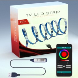 Лента TV LED Strip 5050 RGB 2m, Usb, bluetooth, черн