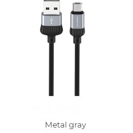 кабель для Apple Lightning USB Borofone BX28 3A 1m, серый