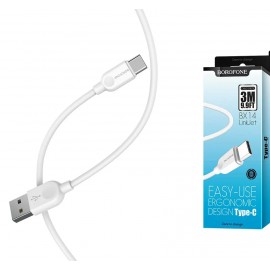 Кабель USB Type-C Borofone BX14 3A 3m белый