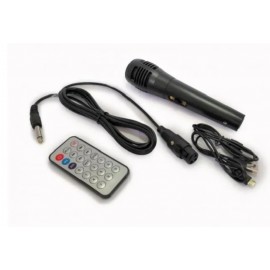 Колонка Bluetooth MP3 FM караоке с микрофоном ZQS-6210 LED черная