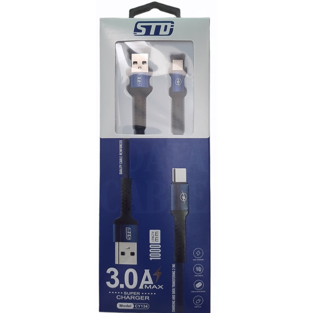 Кабель USB Type-C STD CY134 1m синий