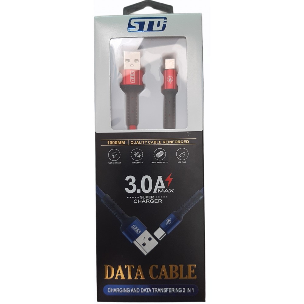 Кабель USB Type-C STD CY128 1m красн