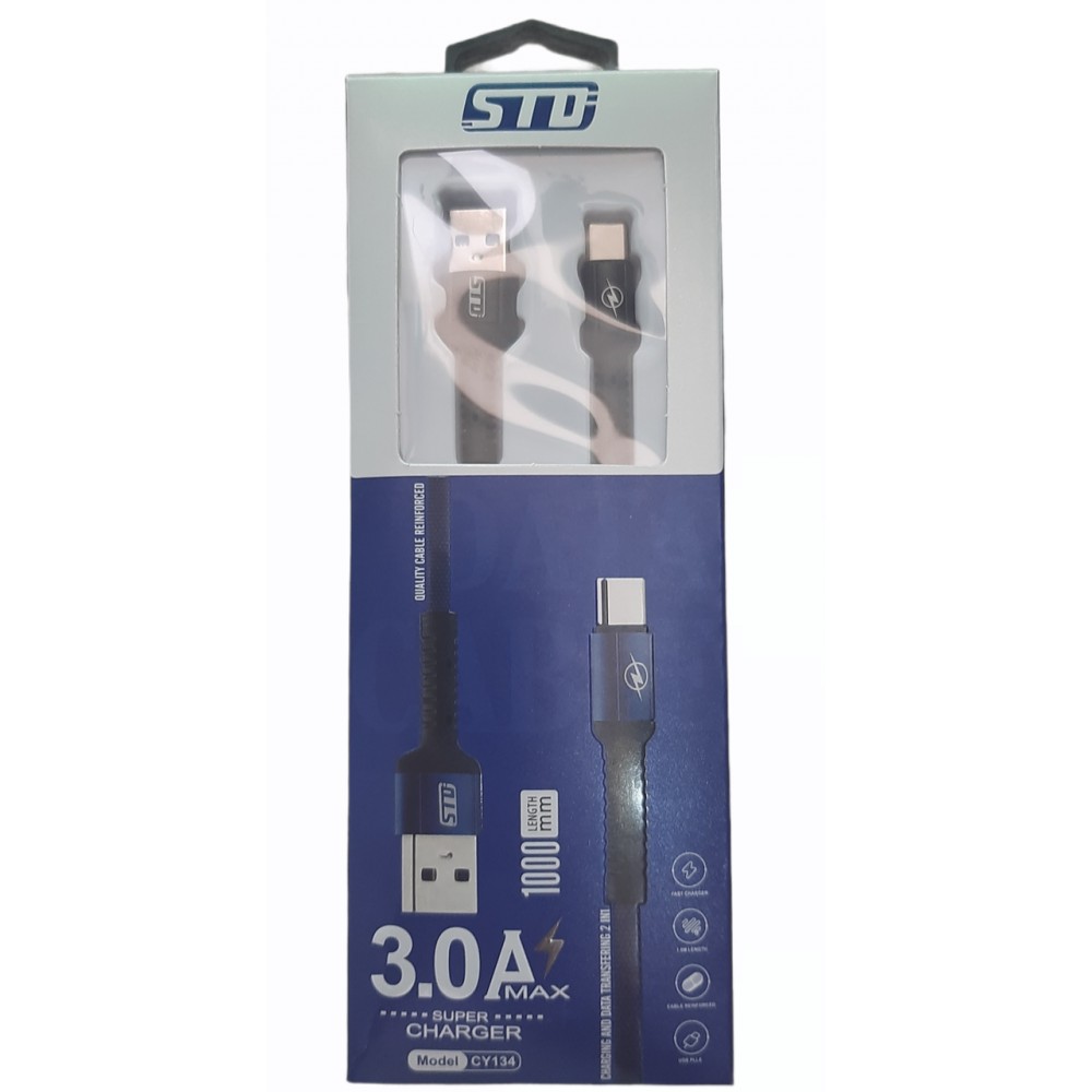 Кабель USB Type-C STD CY134 1m серый