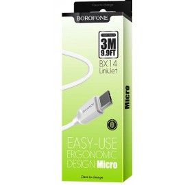 Кабель Micro USB Borofone BX14 3m белый