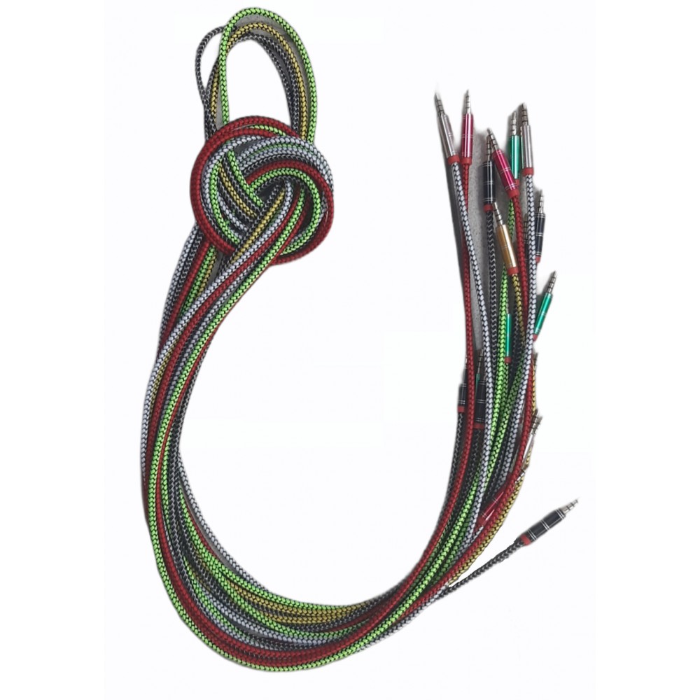 Кабель Aux 3.5-3.5 4pin ткань 1.5m