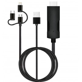 кабель для Apple Lightning / Type-C / Micro HDTV HDMI Mirascreen LD15-3D 4K UHD