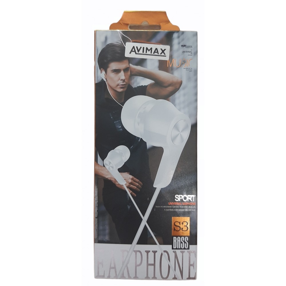 Наушники вакуумные с микрофоном Avimax S3 белые