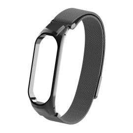 Ремешок металл для фитнес браслета Miband 3 / 4, черн