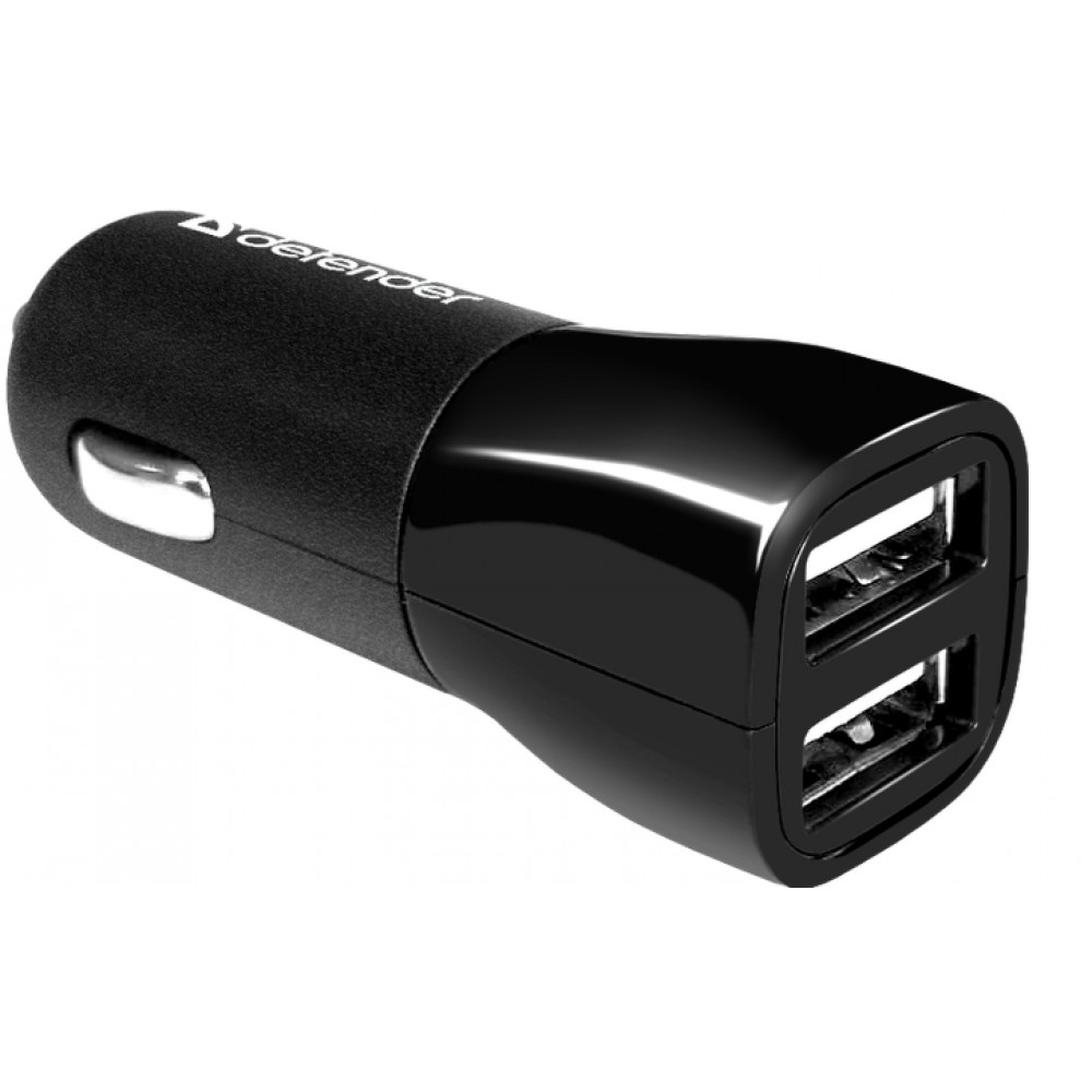 Зарядное автомобильное азу usb 2x Defender ECA-24 2.4a