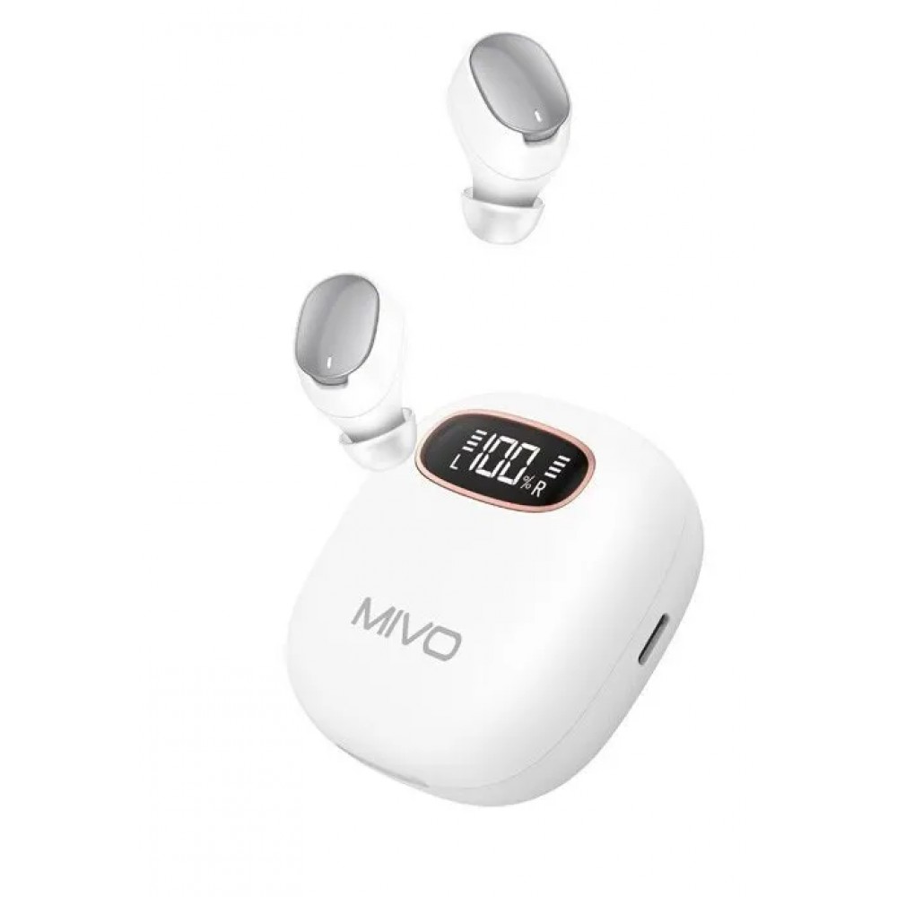 Наушники Bluetooth вакуумные MIVO MT-03 TWS белые