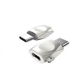 Переходник Type-C штекер - Micro USB гнездо Hoco UA8 серебр