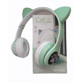 Наушники bluetooth Cat Ear VZV-23M с ушками LED салатневый