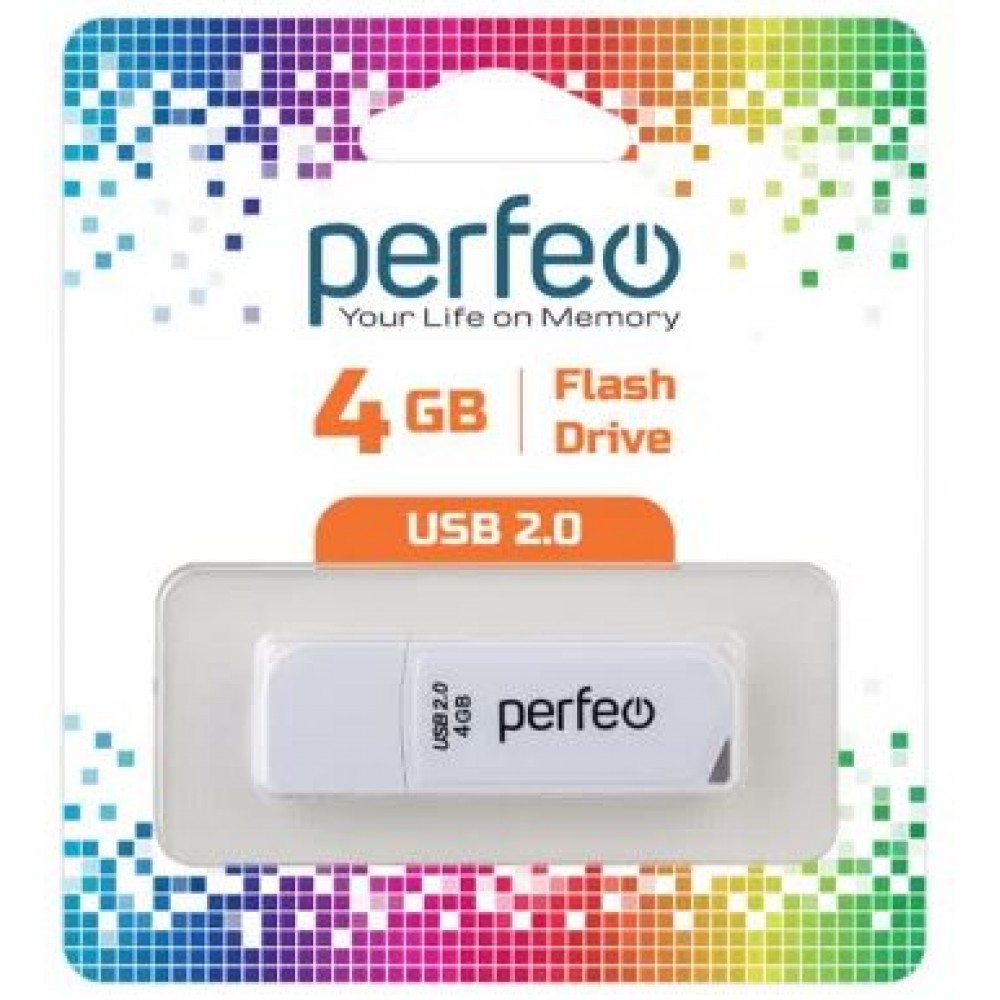 Флешка USB 4Gb Perfeo C10 белая