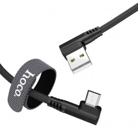 Кабель Micro USB Hoco U83 2.4A угловой черный