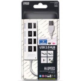 Хаб USB SmartBuy SBHA-7204-W, с выключателями, белый