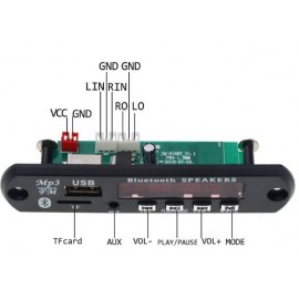 Модуль MP3 bluetooth/aux/usb/TF/FM с пультом JX-018BT 5-12v