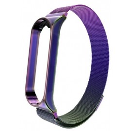 Ремешок металл для фитнес браслета Xiaomi Mi Band 2, миланская петля, хамелеон фиолетовый