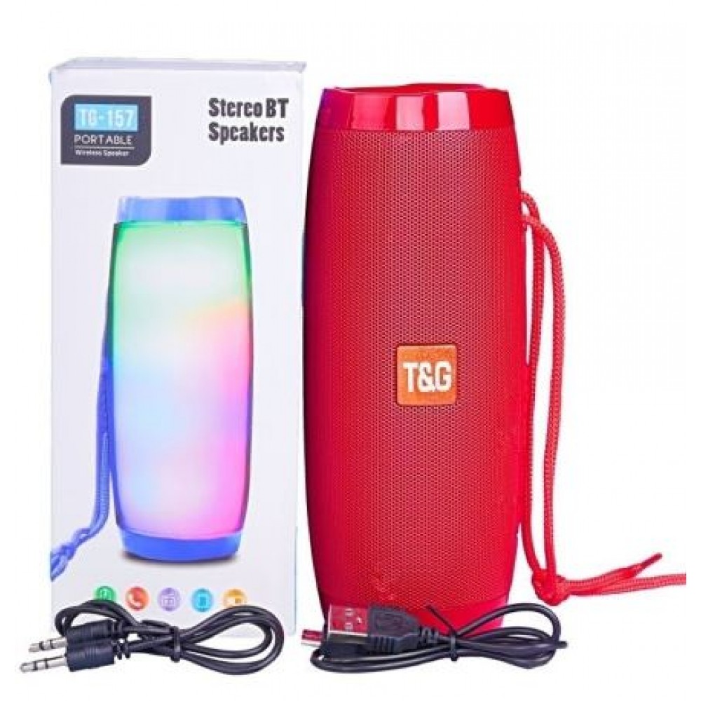 Колонка Bluetooth MP3 LED TG157 красная