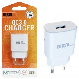 Зарядное сетевое сзу USB MRM MR-S90 B4265 быстрое QC 3.0, белый