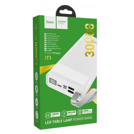 Power bank Hoco J73 30000mah, дисплей, лампа, белый