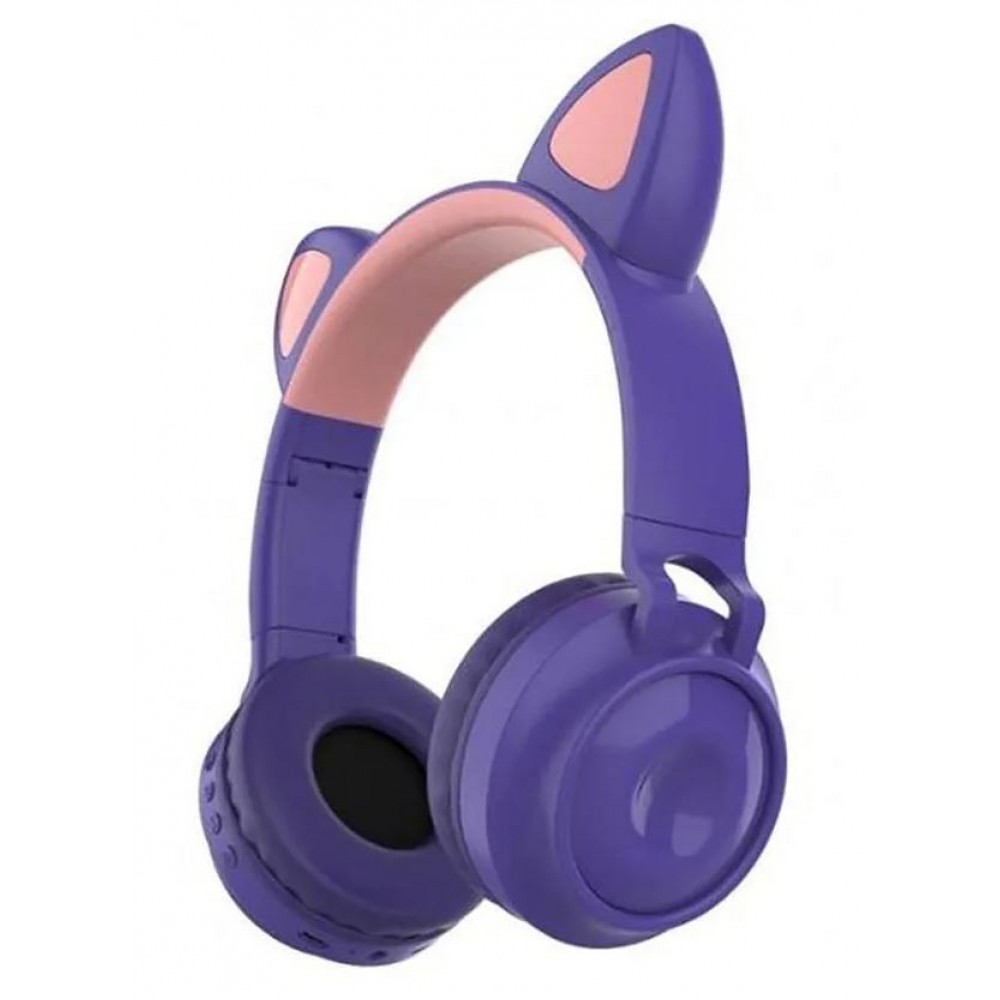 Наушники bluetooth Cat Ear ZW-028 с ушками LED фиолетовый