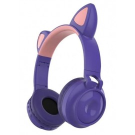 Наушники bluetooth Cat Ear ZW-028 с ушками LED фиолетовый