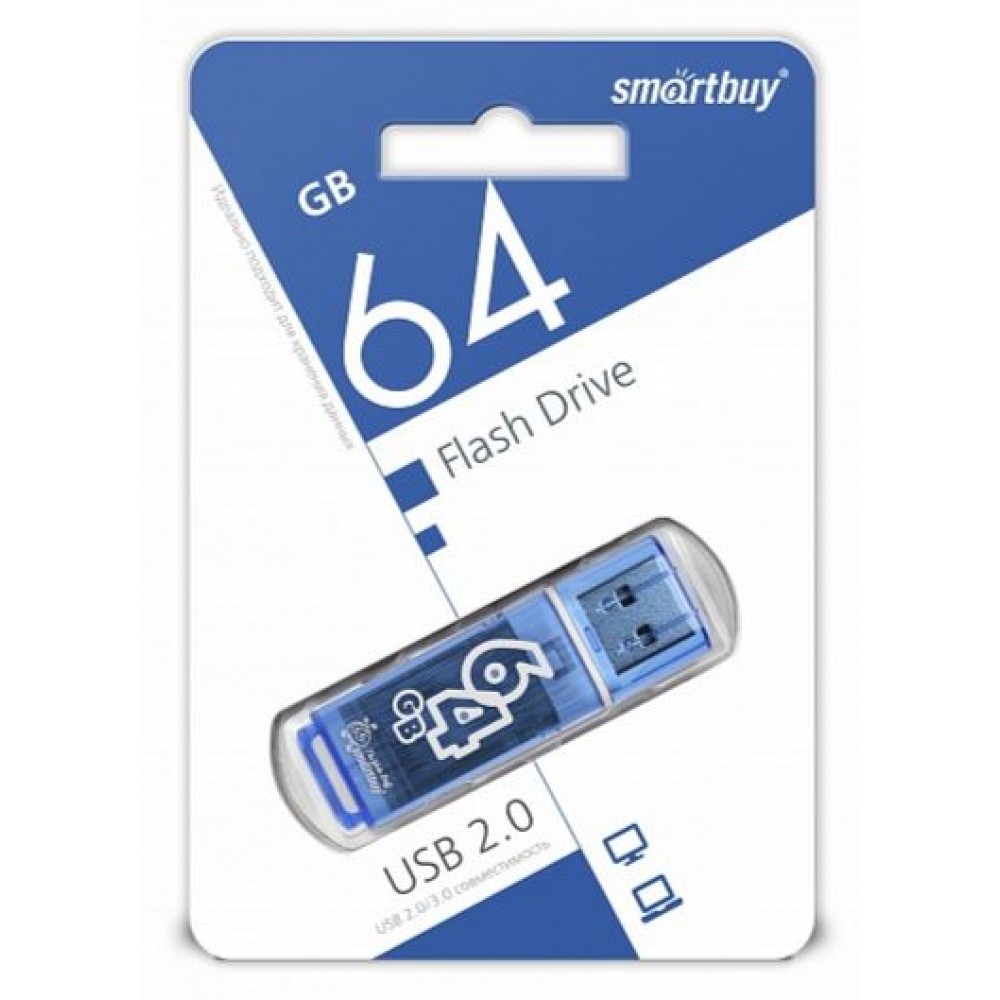 Флешка USB 64Gb SmartBuy Glossy Blue