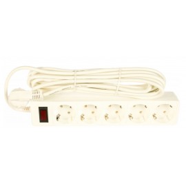Фильтр сетевой SmartBuy ONE, 10A, 2200 Вт, 5 розеток 5m SBSP-50-W, белый