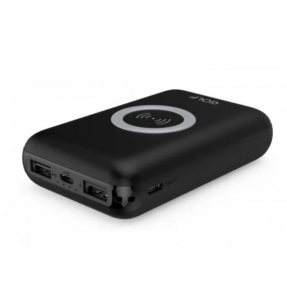 Power bank Golf W9 10000mah с беспроводной зарядкой, черный