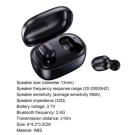 Наушники Bluetooth TG911, вакуумные, TWS, черные