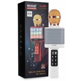 Колонка микрофон Bluetooth Mp3 караоке WS-1828 белый