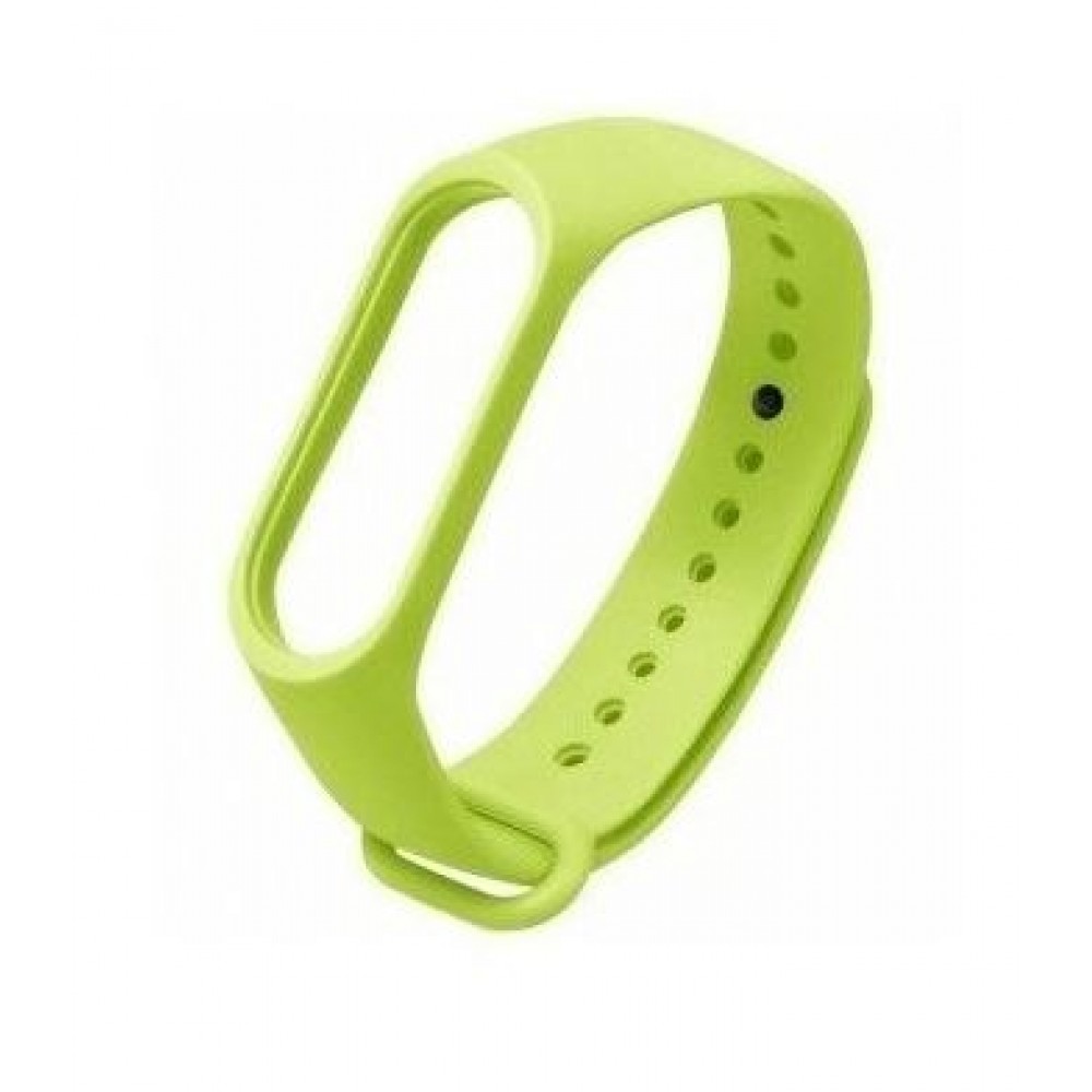 Ремешок силикон для фитнес браслета Miband 3 / 4 салатневый