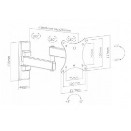 Кронштейн ТВ Selenga TM240R поворотный 13-27 дюйм