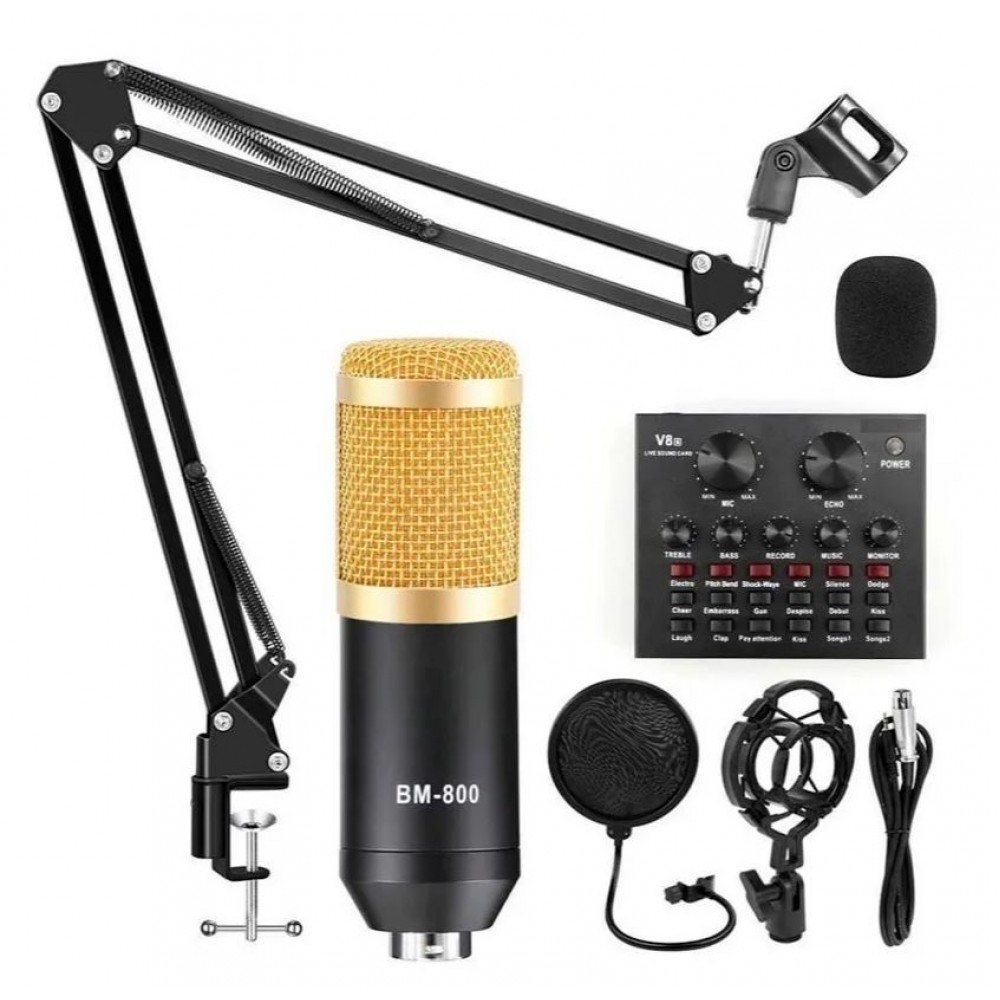 Микрофон Игровой / Профессиональный BM-800 A3436 A4570 MF55 с микшером и аксессуарами