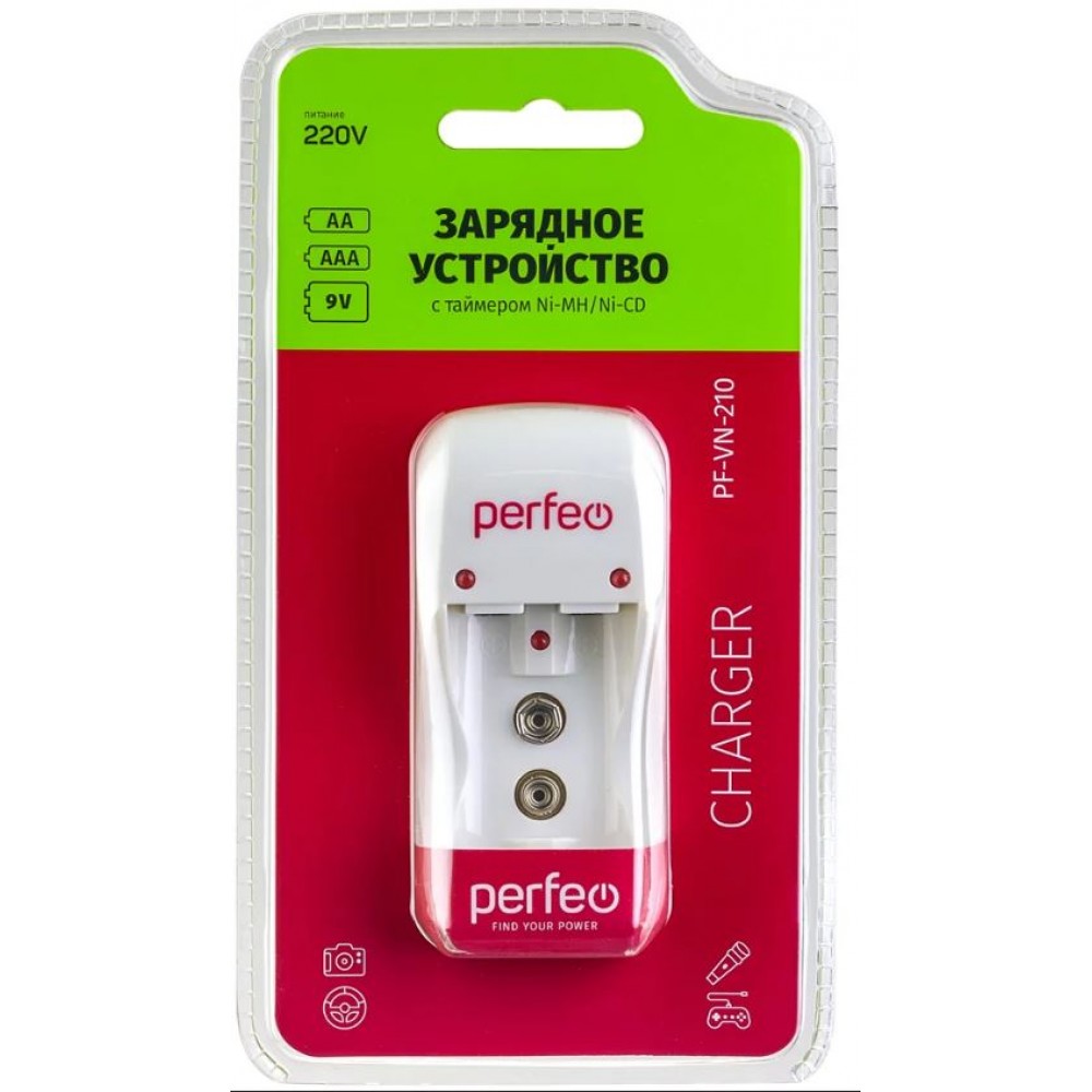 Зарядное сетевое для батарей AA/AAA x2 Perfeo PF-VN-210 PF_B4035