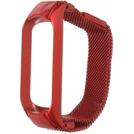 Ремешок металл для фитнес браслета Miband 3 / 4, красный