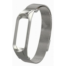 Ремешок металл для фитнес браслета Miband 5, серебро