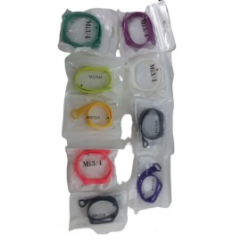 Ремешок силикон для фитнес браслета Miband 3 / 4 цветные