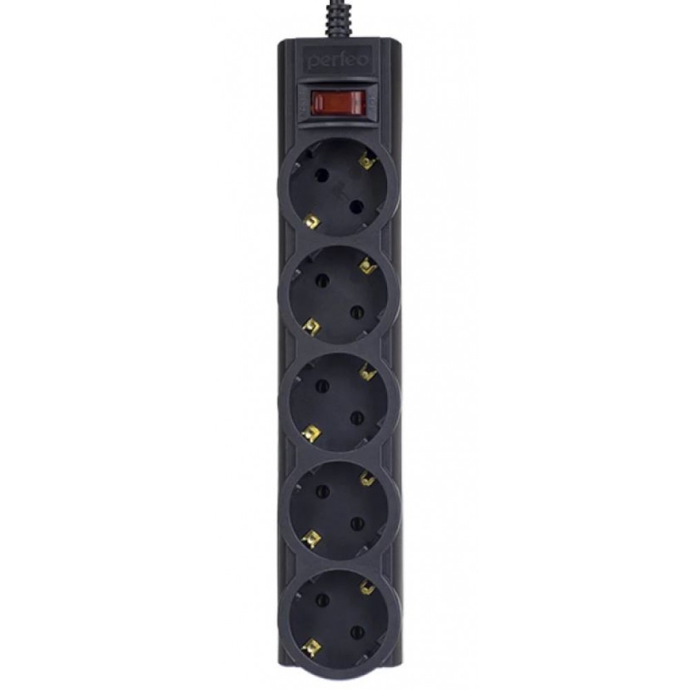 Фильтр сетевой с выкл 5 розеток 5m Perfeo POWERX PF_A4718 черный
