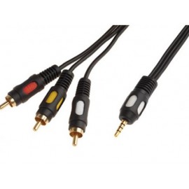 Кабель Aux 3.5 штекер - 3RCA 1,5m Alencom 62-003 Gold