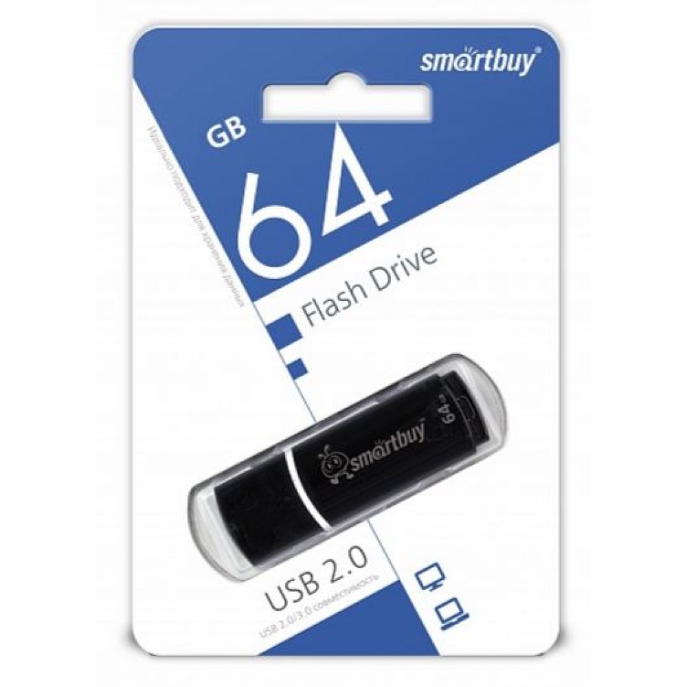 Флешка USB  64Gb SmartBuy Crown Black