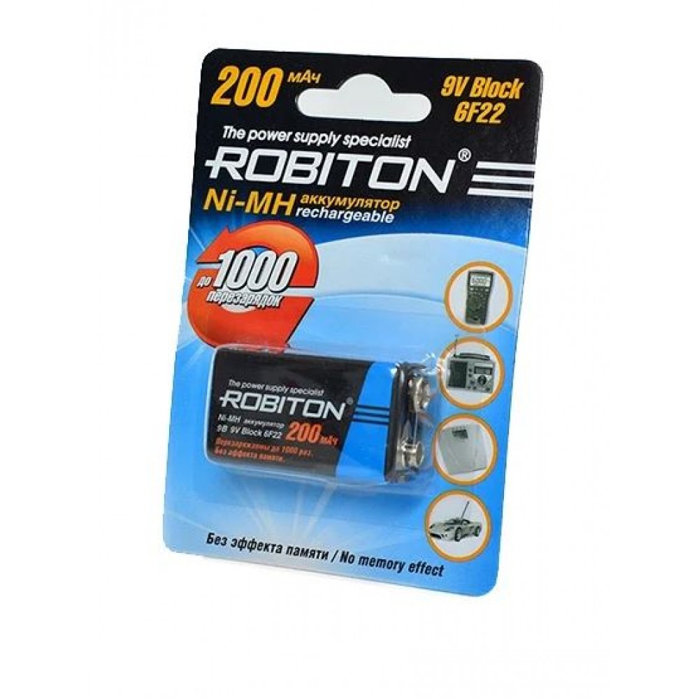Батарея крона Robiton Ni-Mh 200mAh