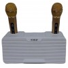 Колонка Bluetooth SDRD MP3 караоке 2 микрофона SD-302 белая
