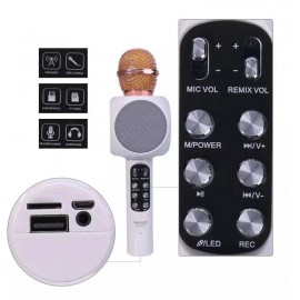 Колонка микрофон Bluetooth Mp3 караоке WS-1816 белый