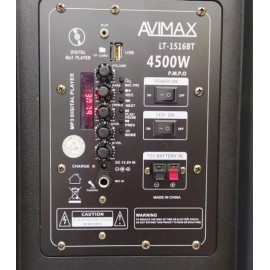Колонка Bluetooth MP3 FM караоке Avimax LT-1516BT с беспров микроф