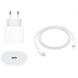 Зарядное сетевое сзу USB-С 18w быстрое + кабель lightning type-c белый