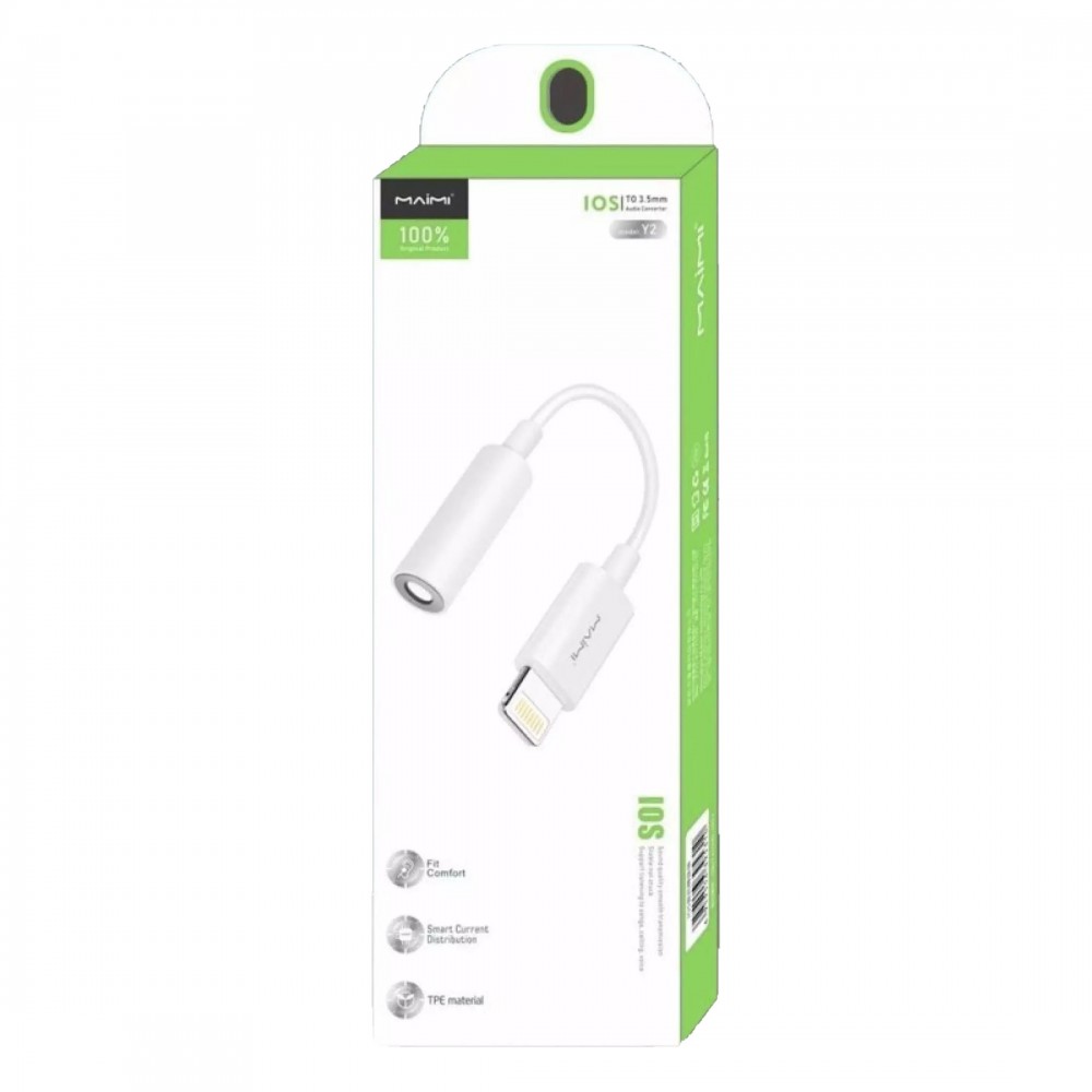 Переходник для Apple Lightning - 3.5 гнездо aux Maimi Y2 белый