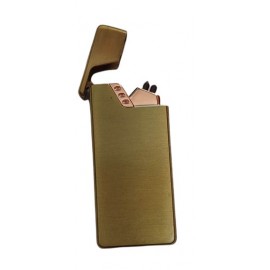 Зажигалка Usb плазменная 2 дуги металл Gold